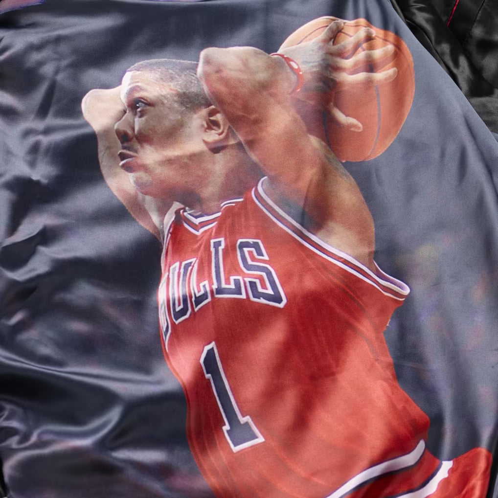 M&N NBA Chicago Bulls Derrick Rose Lightweight Satin Jacket