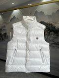 Moncler White Glossy Down Vest