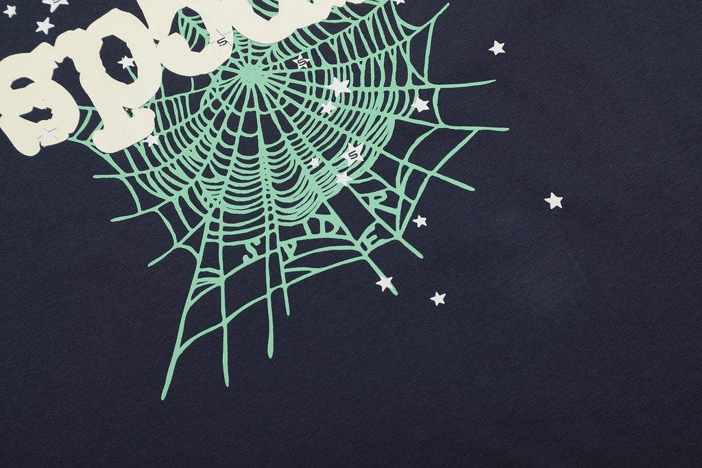 Sp5der Heart Star Spiderweb Graphic T-Shirt