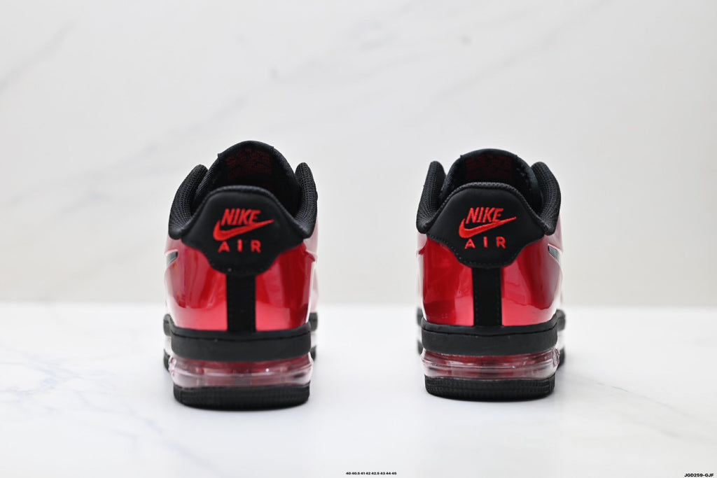 Nike Air Force 1 Low Red Black Unisex Sneakers Style 03
