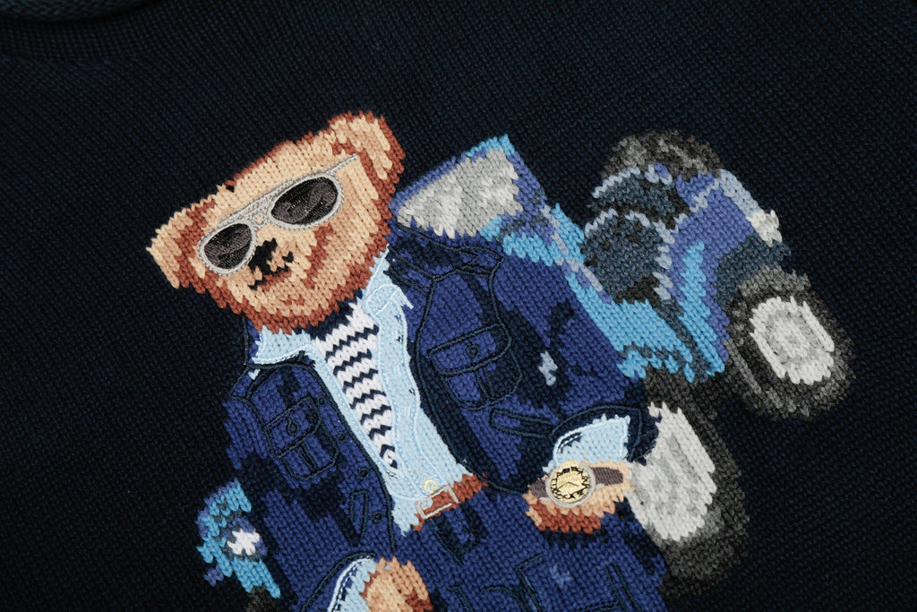 Ralph Lauren Heavy Craftsmanship Bear Vintage Car Knit Crewneck Sweater – Autumn/Winter