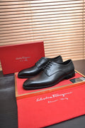 Ferragamo Black Lace-Up Dress Shoes