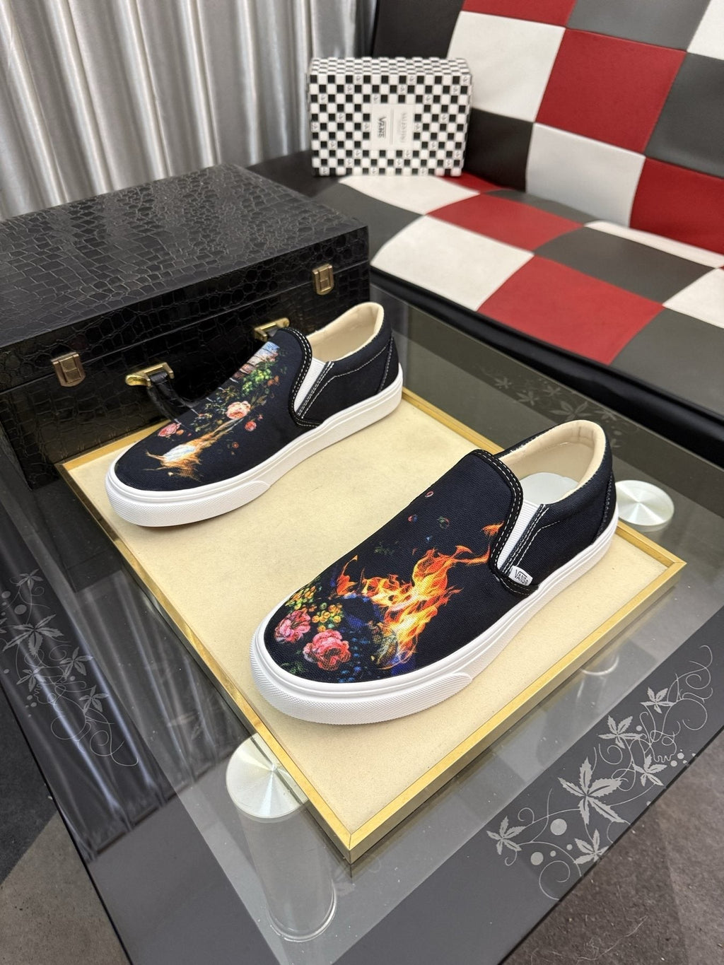 Vans Floral Flame Slip-On Shoes