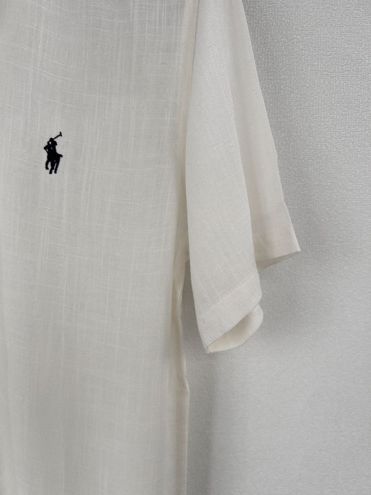 Ralph Lauren Ivory Linen Short-Sleeve Button-Front Shirt