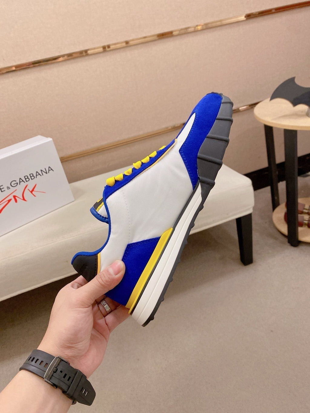 Dolce & Gabbana Blue and Yellow Sneakers