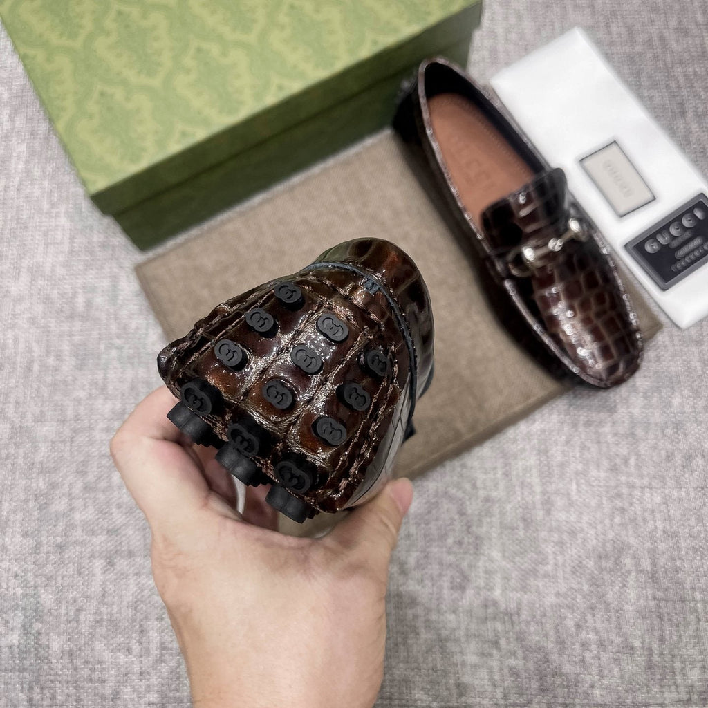 Gucci Dark Brown Horsebit Loafers