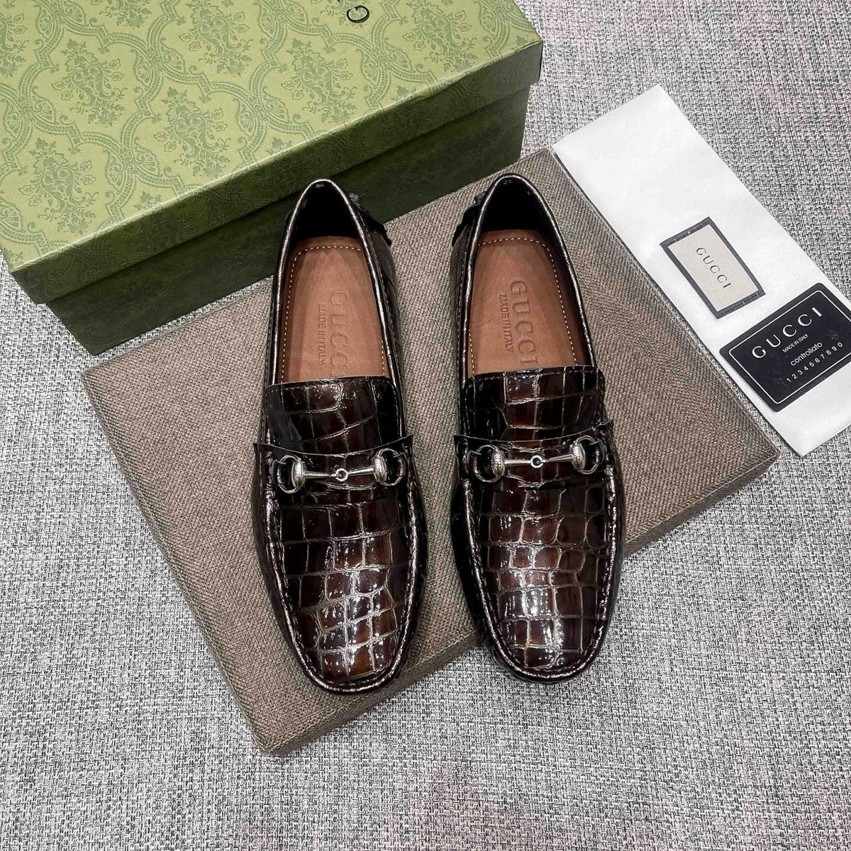 Gucci Dark Brown Horsebit Loafers