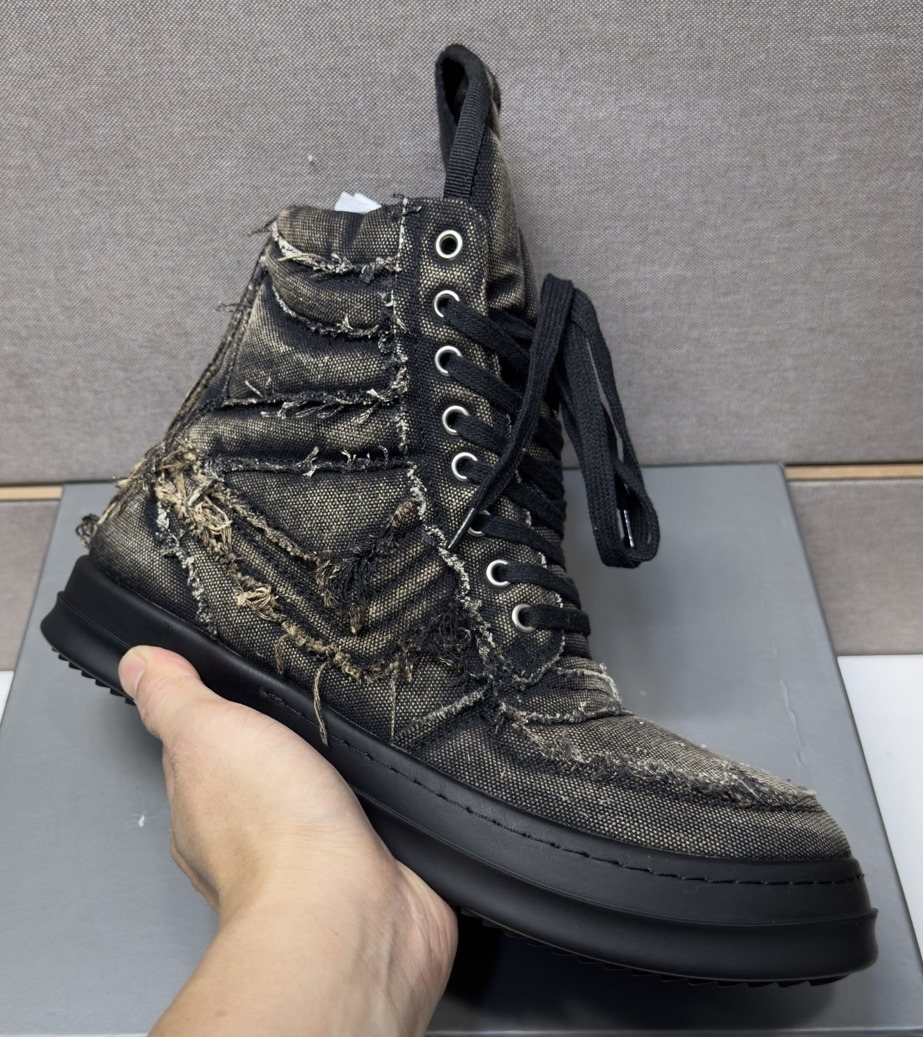 Men's Charcoal Gray and Black High-Top Sneakers