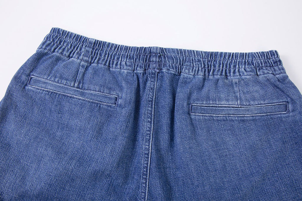 Ralph Lauren Washed Blue Drawstring Denim Shorts