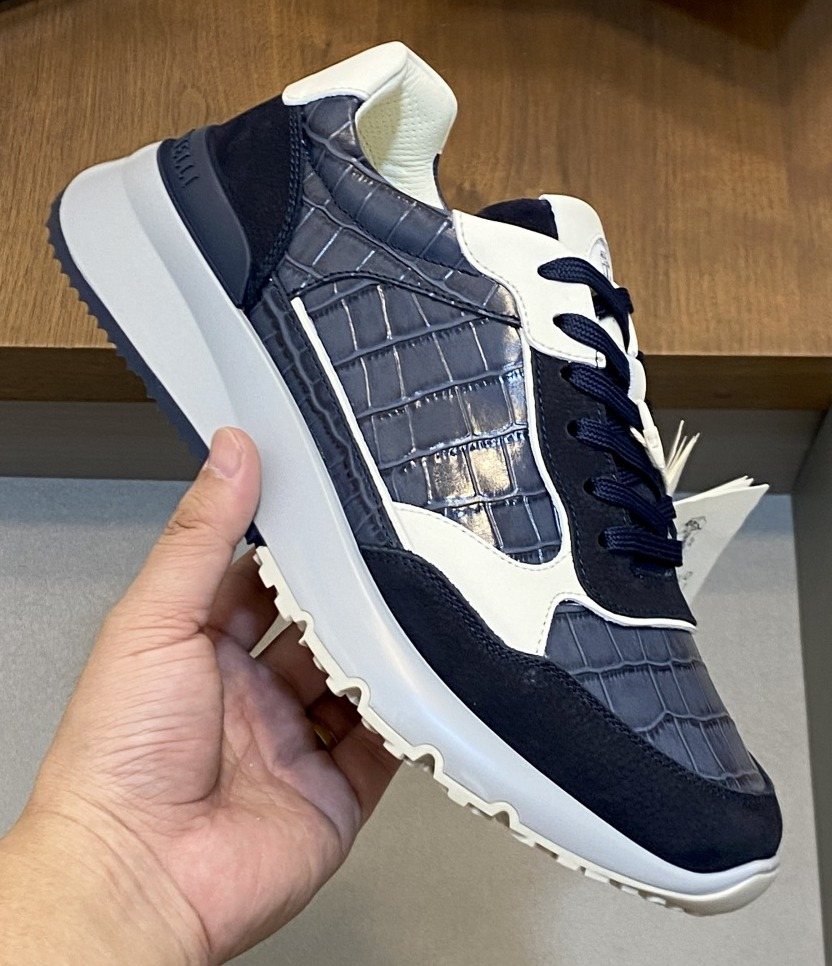 Brunello Cucinelli Navy Paneled Men's Sneakers