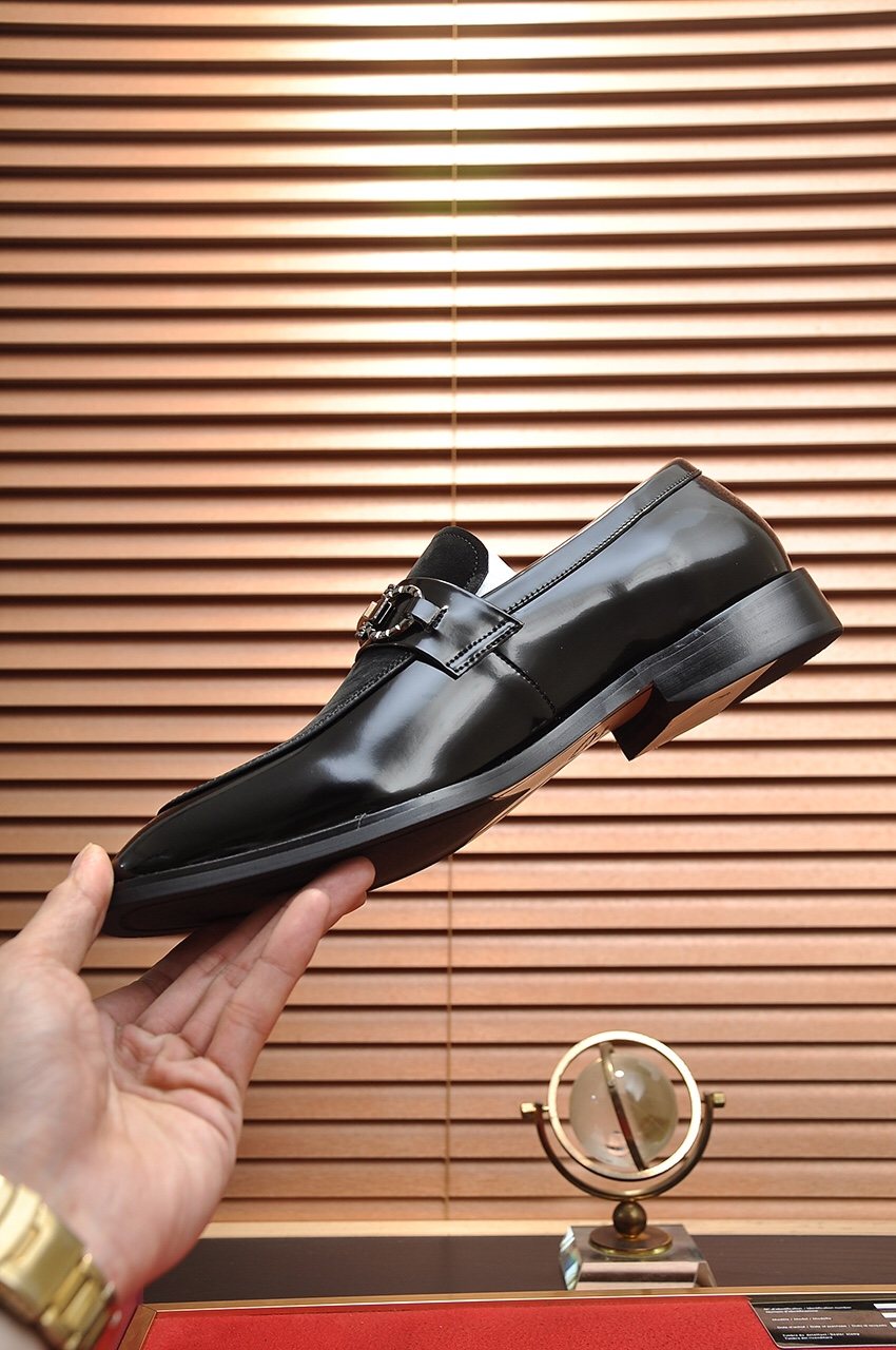 Salvatore Ferragamo Black Bit Loafers - Stacked Heel