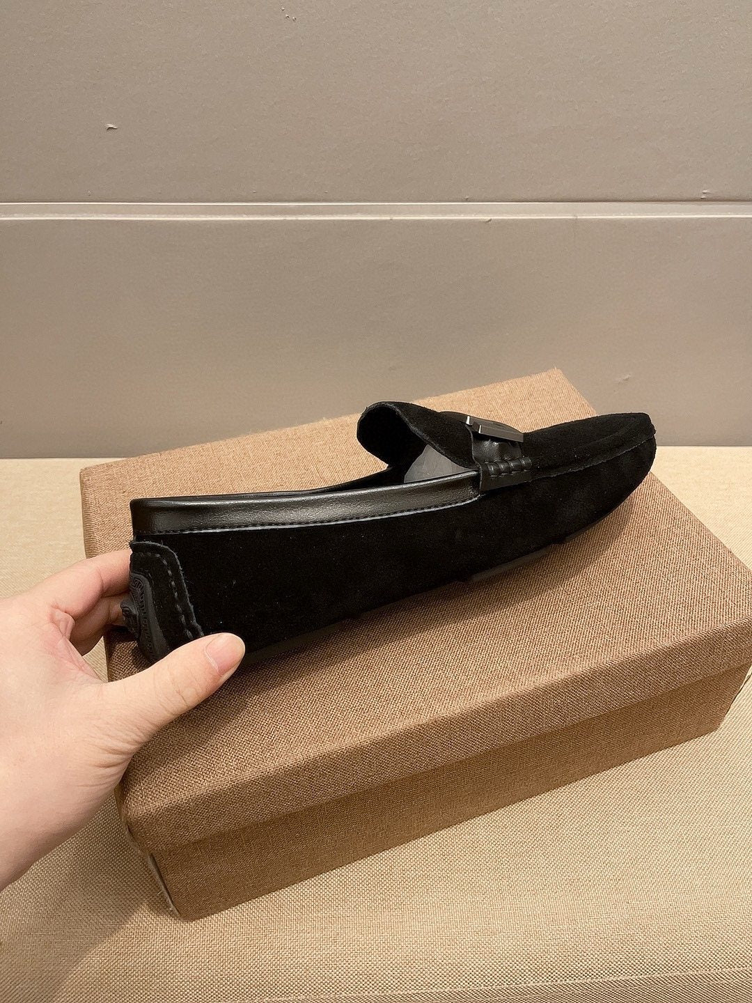 Versace Black Loafers with Silver-Tone Hardware