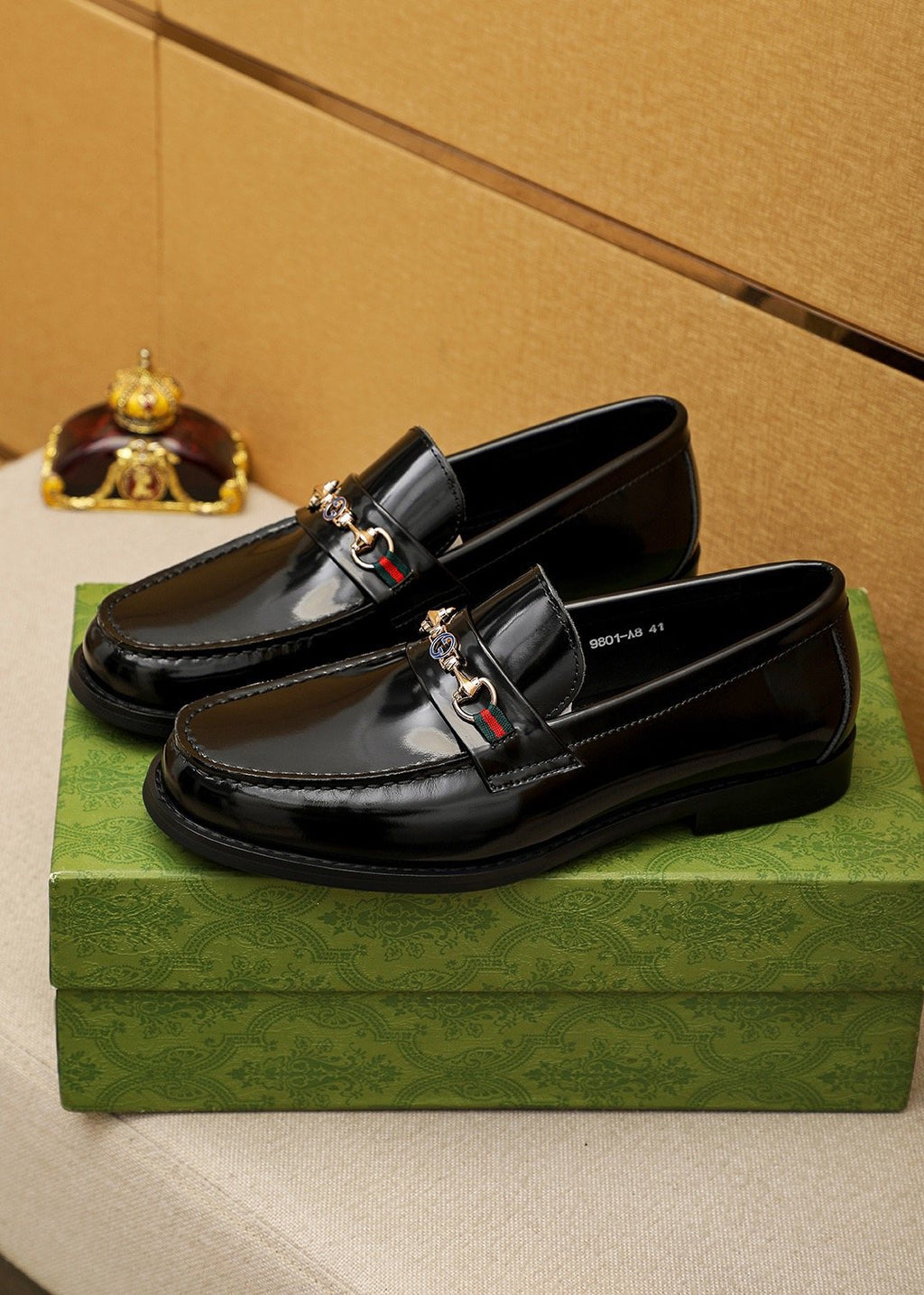 Gucci Black Metal Hardware Loafers