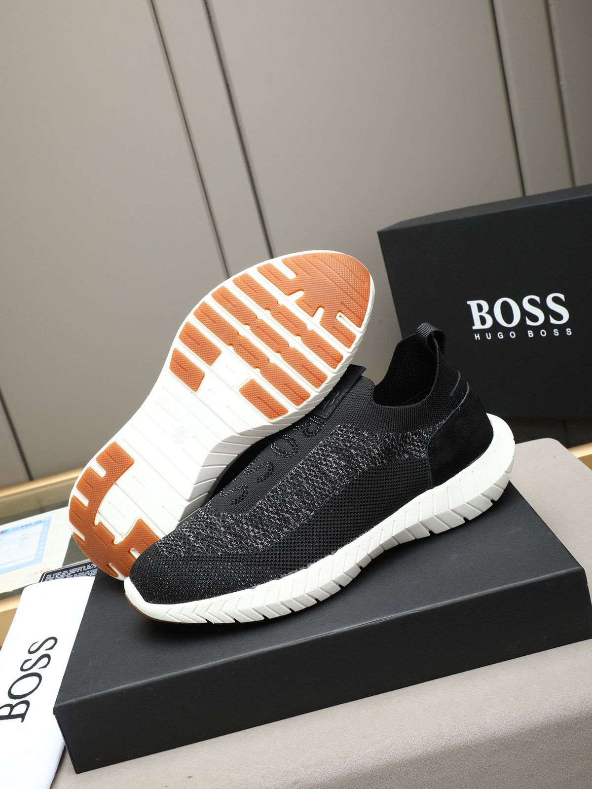 Hugo Boss Textured Slip-On Sneakers