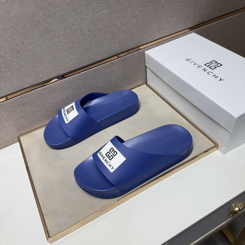 Givenchy Men's Logo Strap Slide Sandals - Open Toe And Slip-On Design