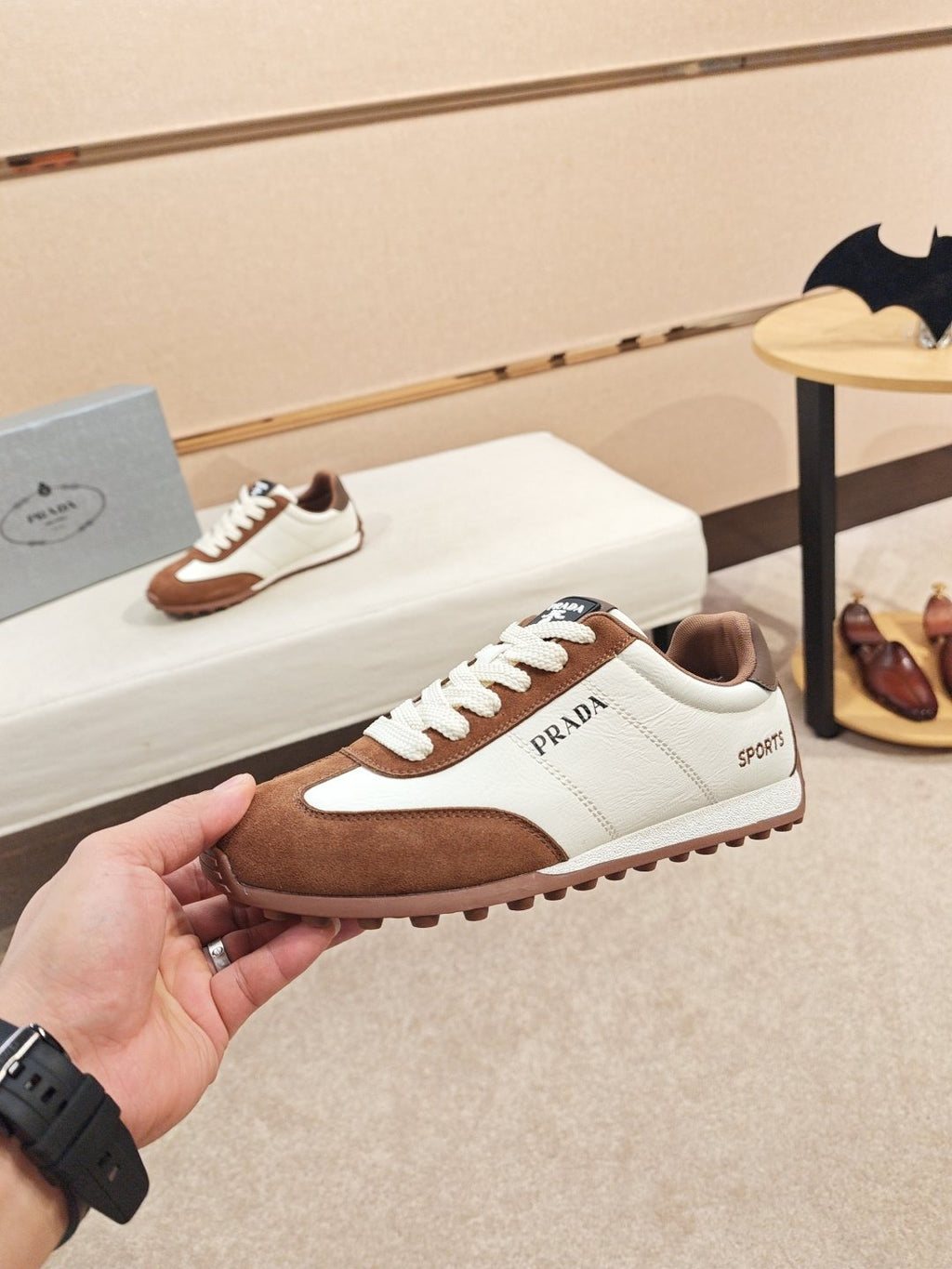 Prada Paneled Low-Top Sneakers