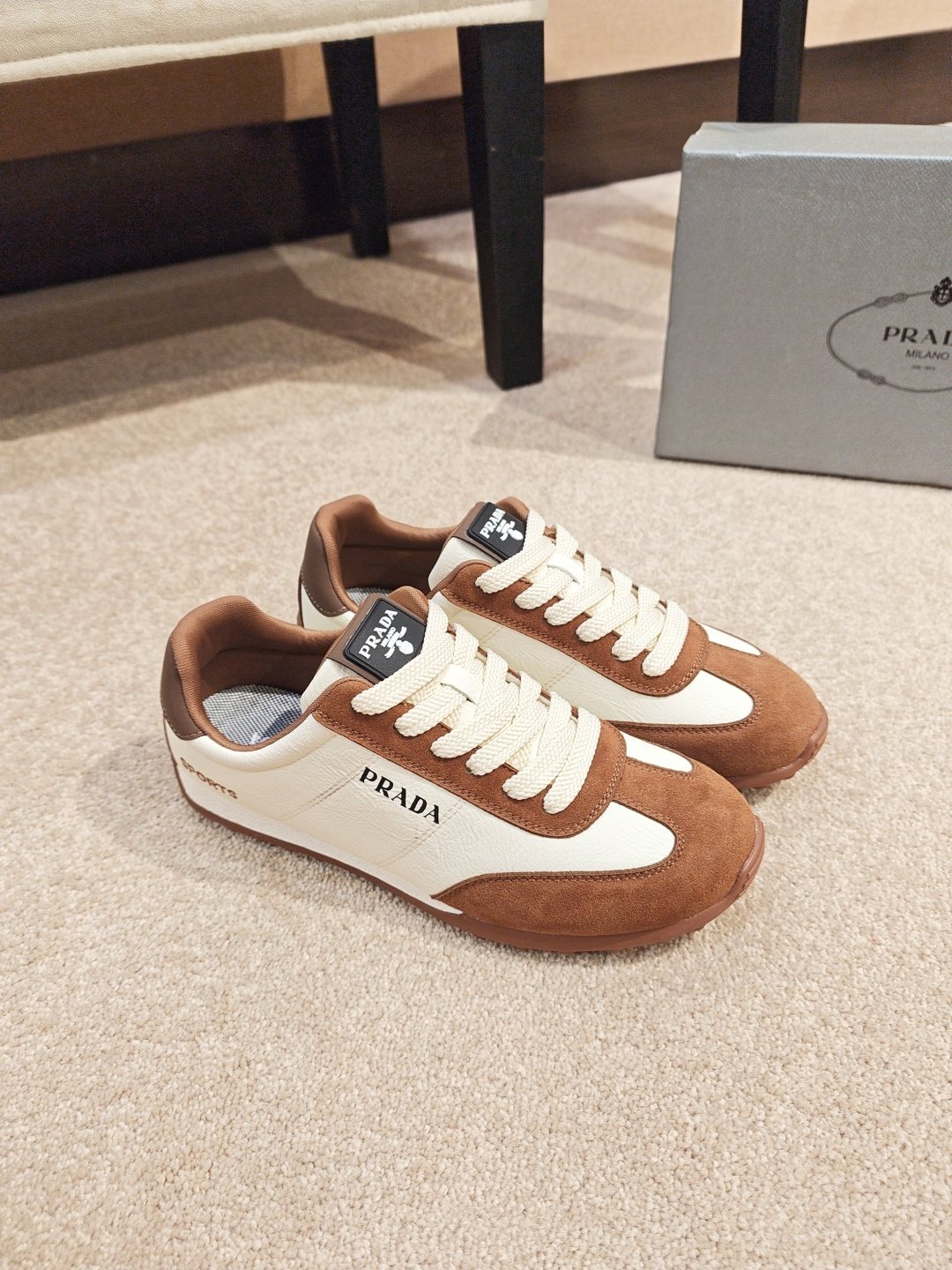 Prada Paneled Low-Top Sneakers