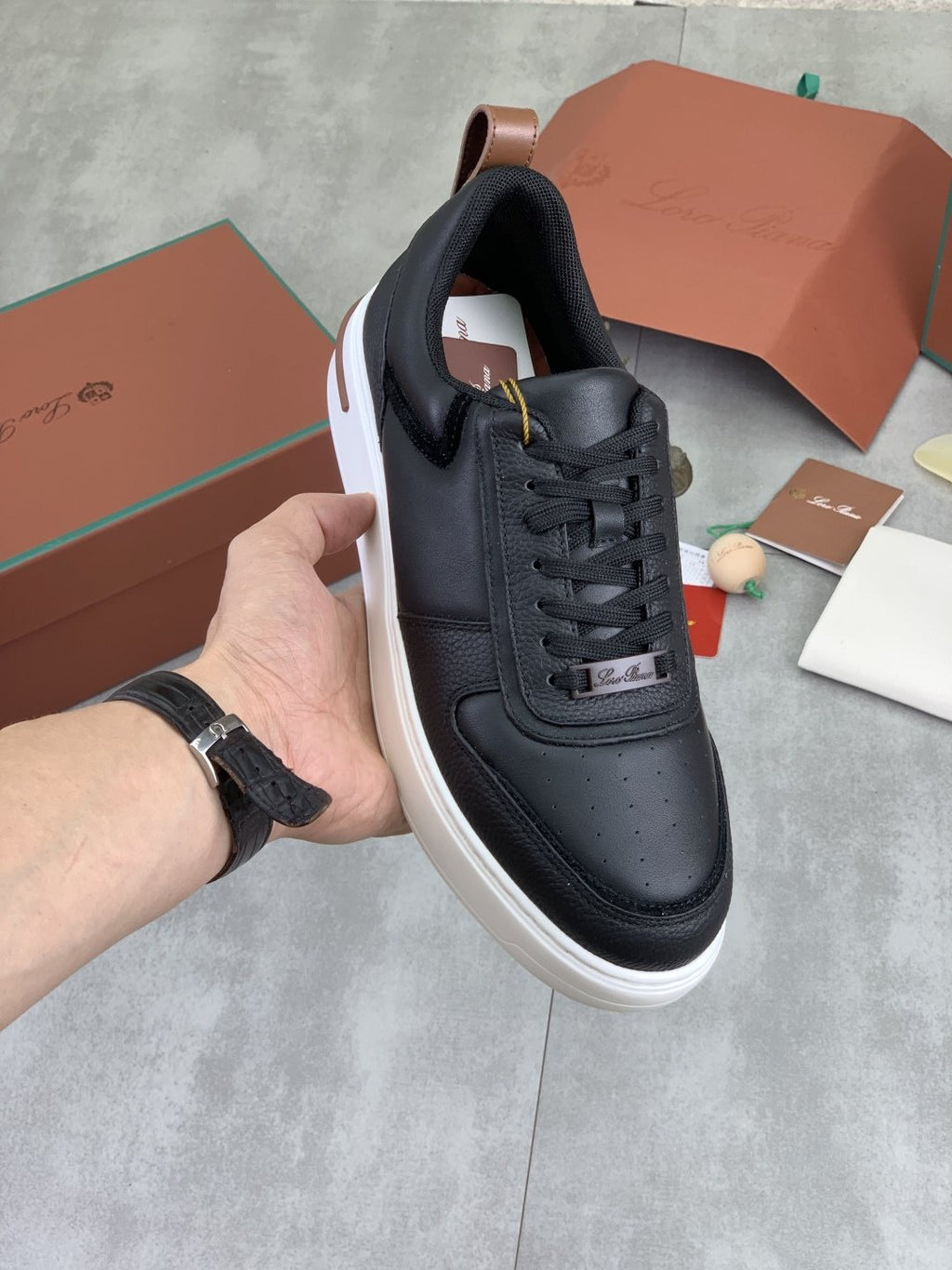 Loro Piana Paneled Low-Top Sneakers