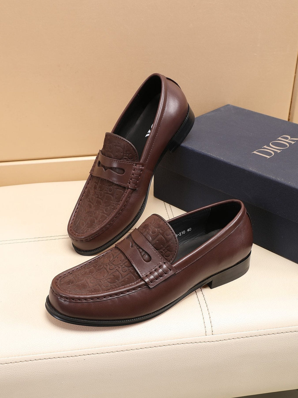 Dior Textured Apron-Toe Loafers