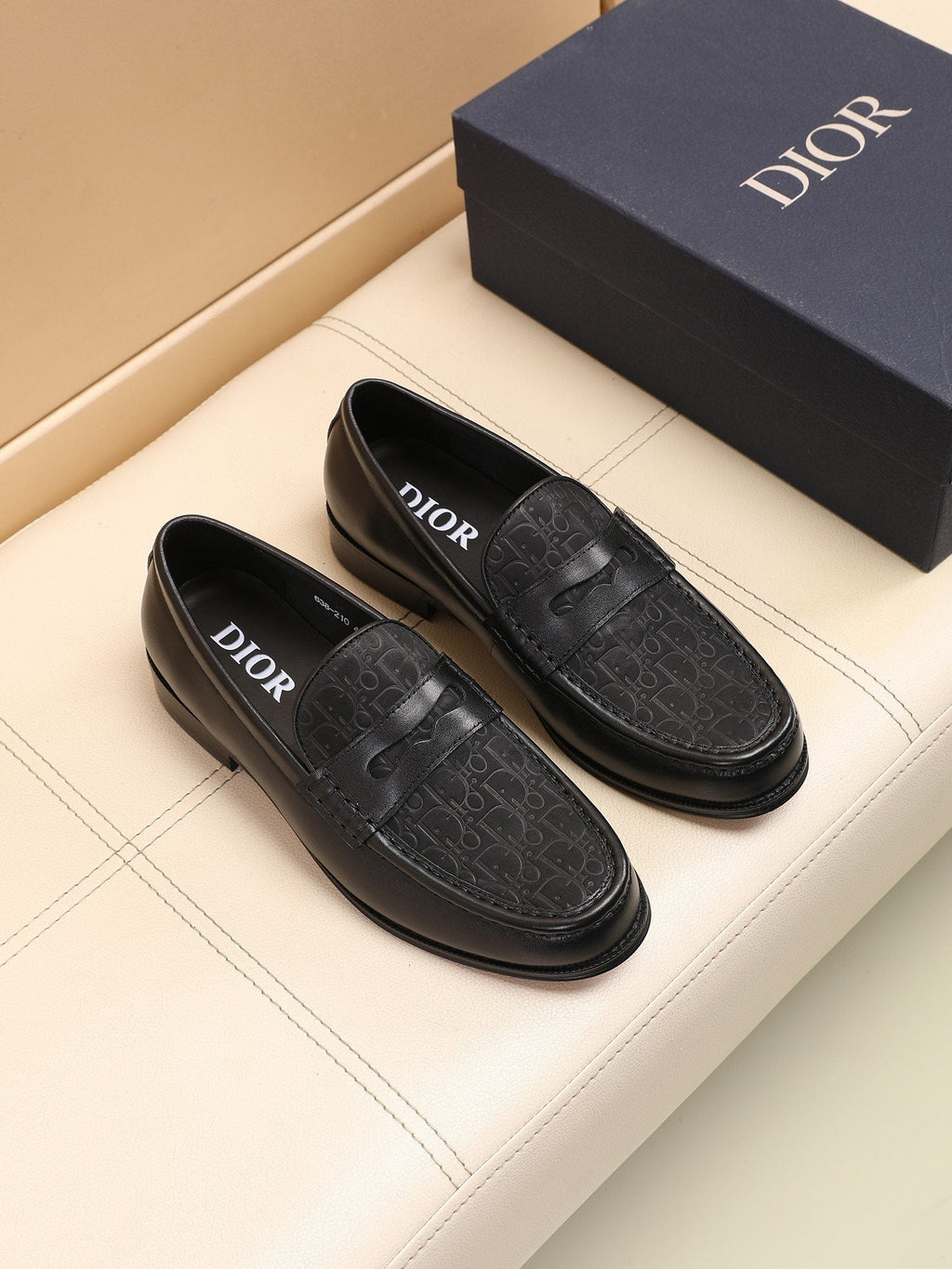 Dior Textured Apron-Toe Loafers