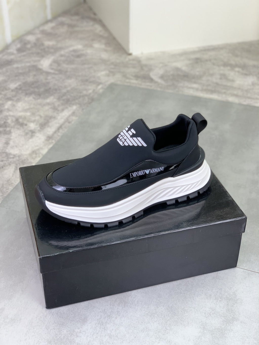 Giorgio Armani Contrast-Sole Slip-On Sneakers