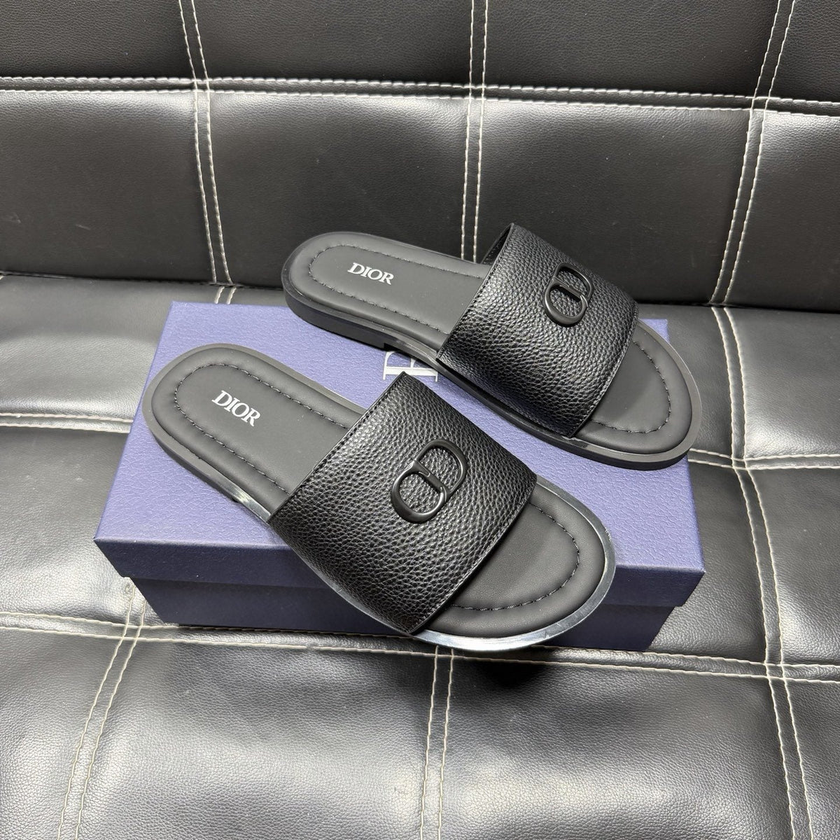 Dior Men's CD Emblem Slide Sandals