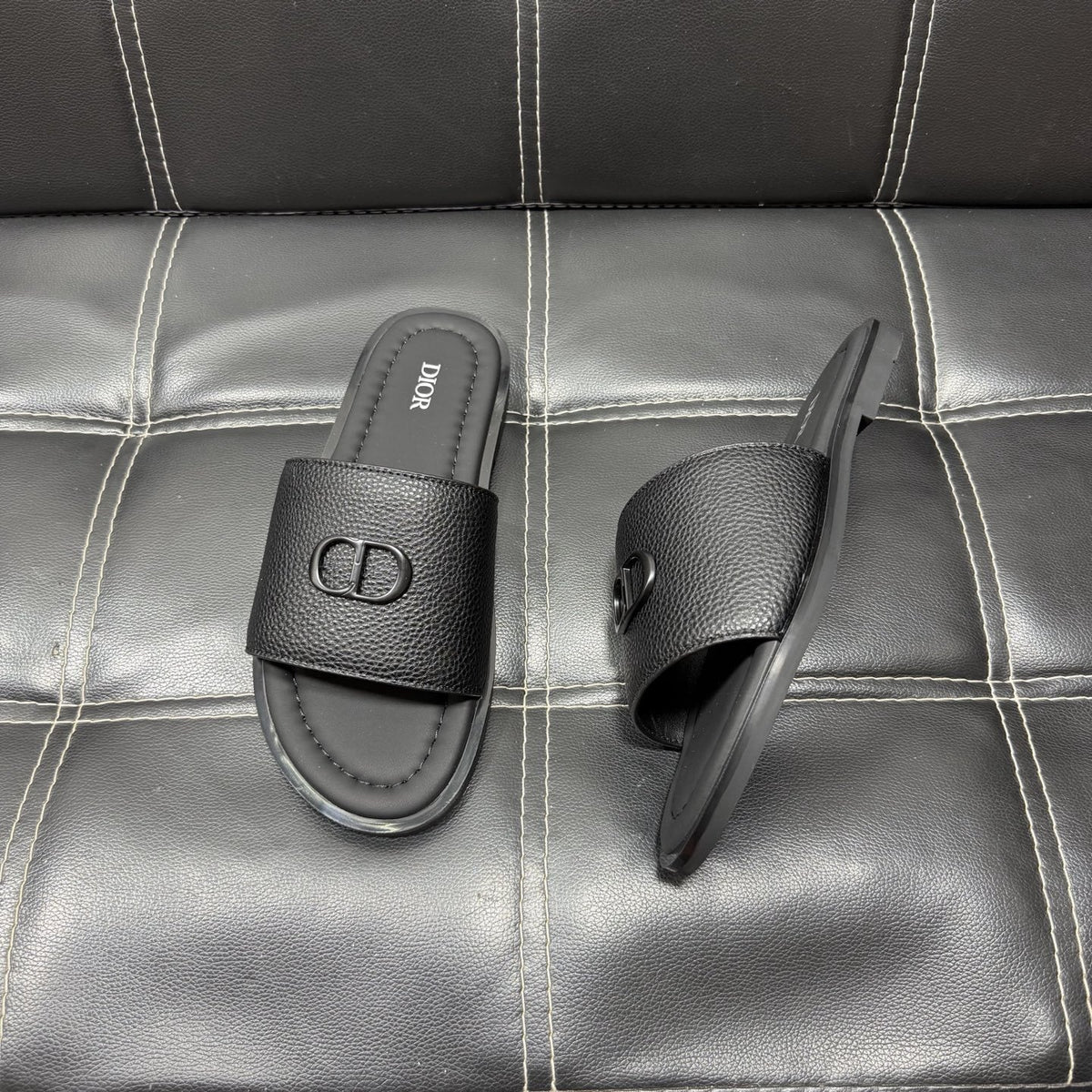 Dior Men's CD Emblem Slide Sandals