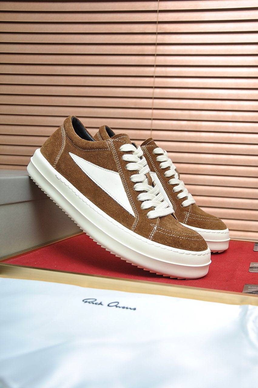 Rick Owens Contrast-Panel Platform Sneakers