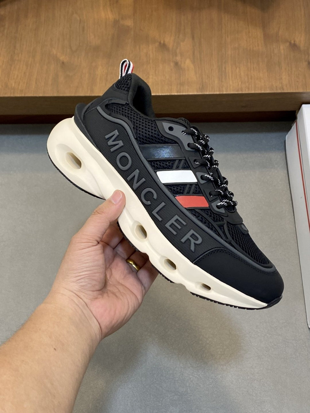 Moncler Men's Mesh Panel Sneakers - Rubber Side Inserts