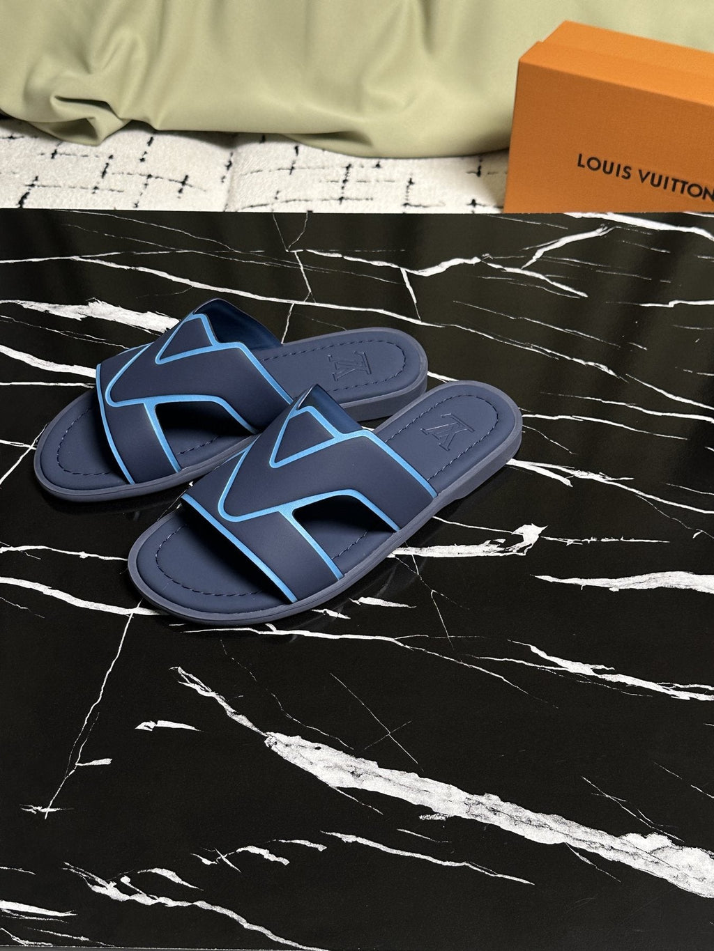 Louis Vuitton Men's V-Detail Slide Sandals