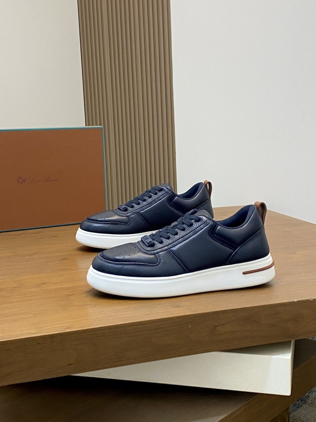 Loro Piana Men's Tennis Walk Low-Top Sneakers - Contrast Heel Tab