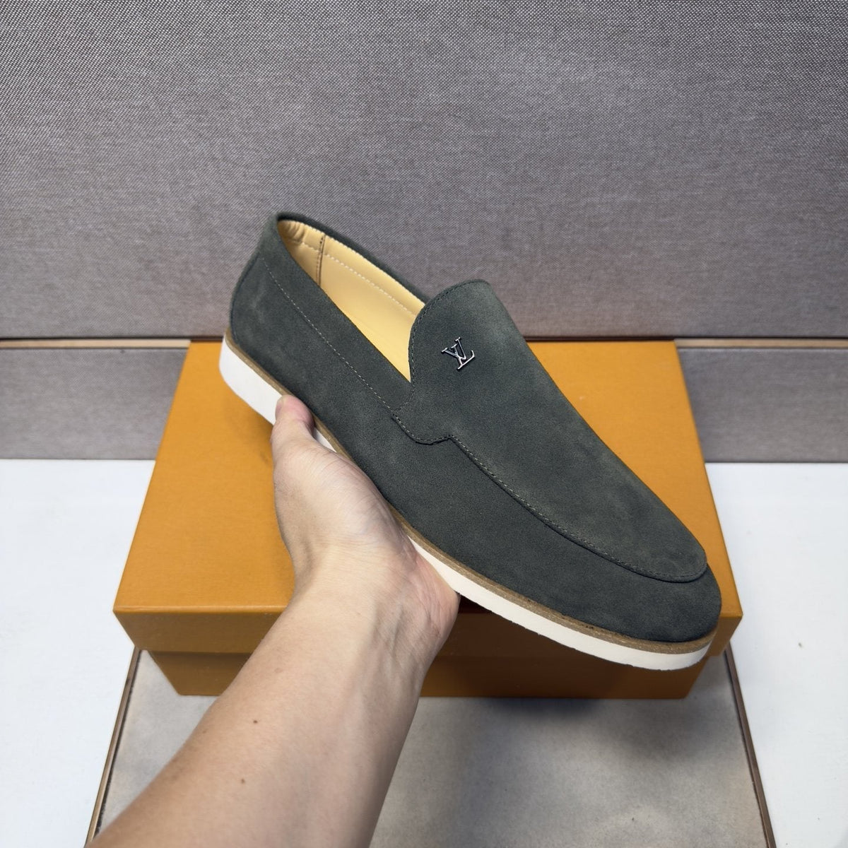 Louis Vuitton Men’s Textured Slip-On Loafers
