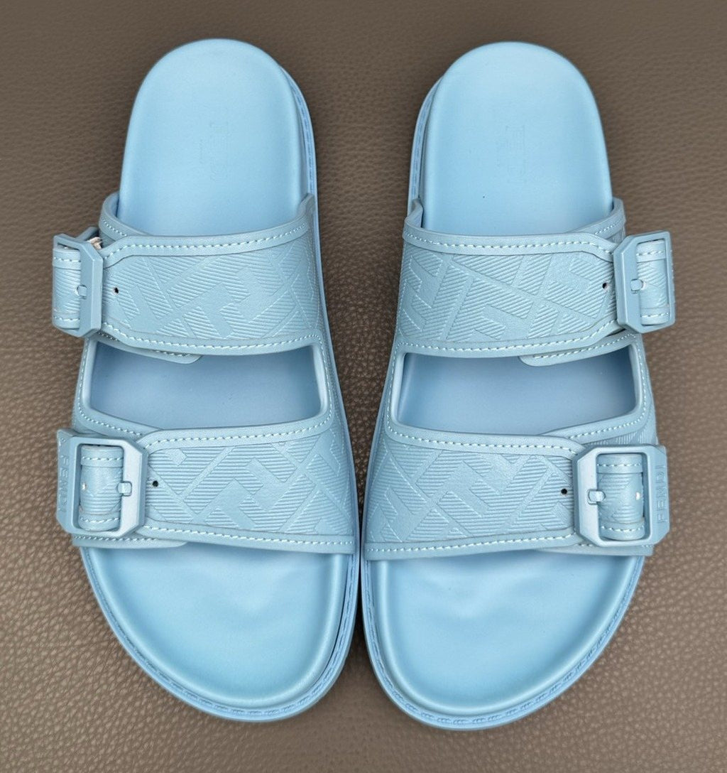 Fendi Two-Buckle Slide Sandals
