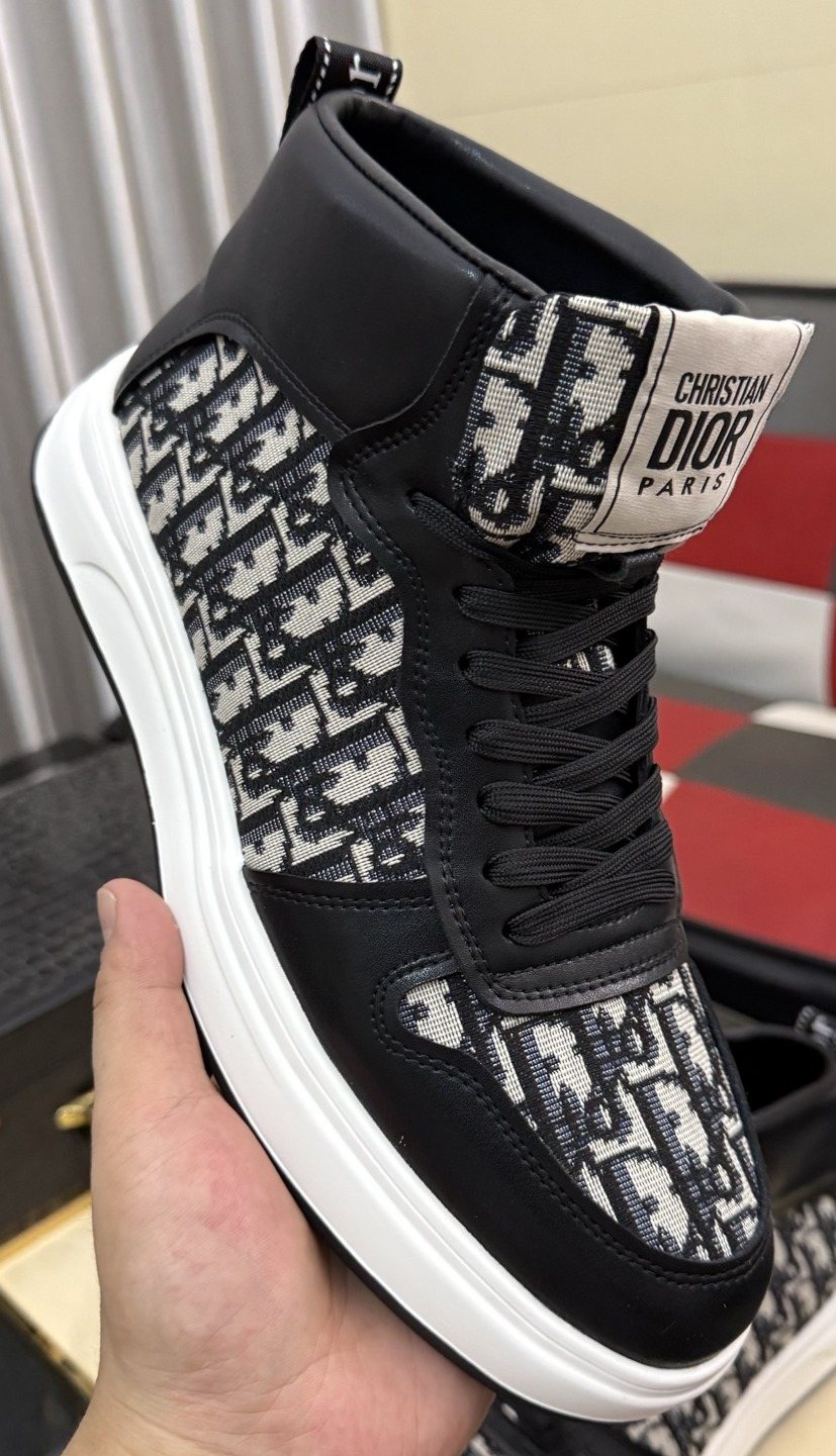 Dior Patterned High-Top Sneakers