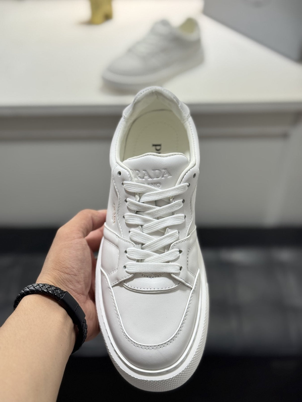 Prada Men's Paneled Lace-Up Sneakers