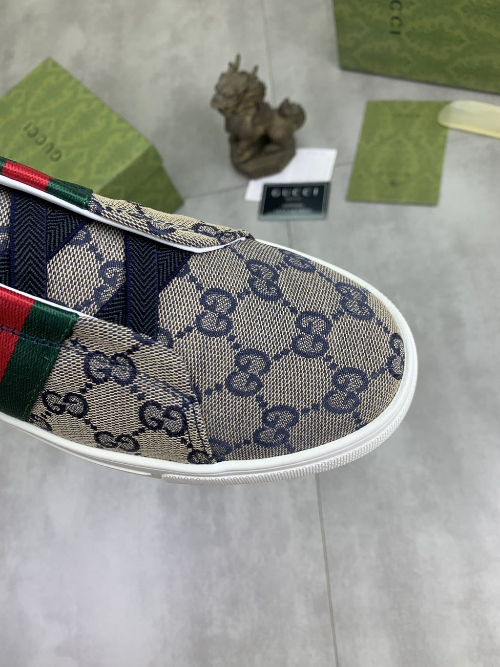 Gucci Monogram Stripe Slip-On Sneakers