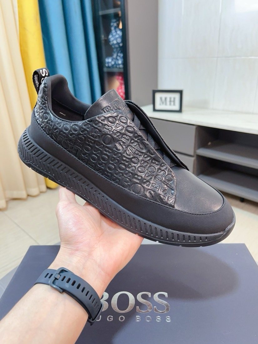 Hugo Boss Textured Slip-On Sneakers