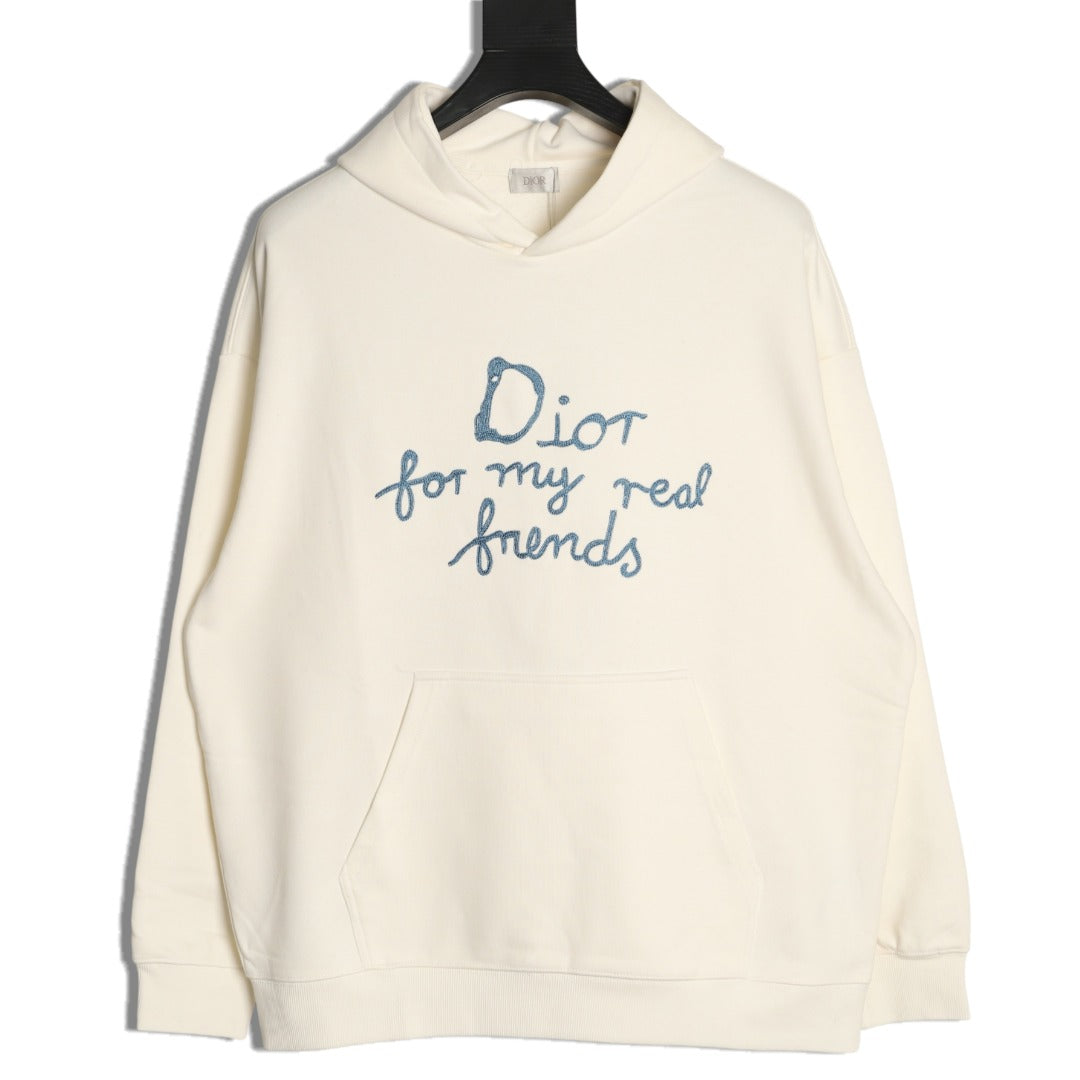 Dior “For My Real Friends” Slogan Hoodie - Cream