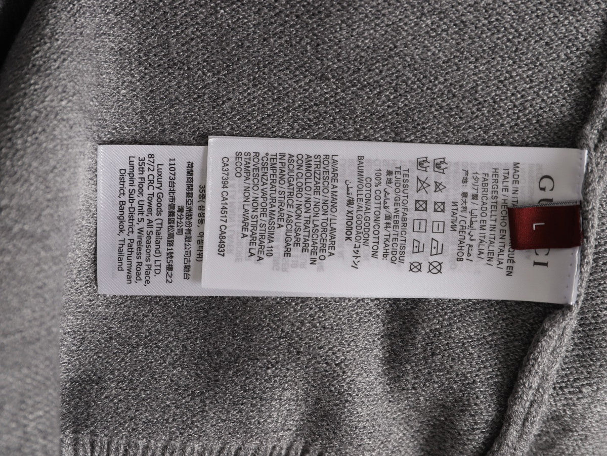 Gucci Signature-Logo Crewneck Sweater - Grey