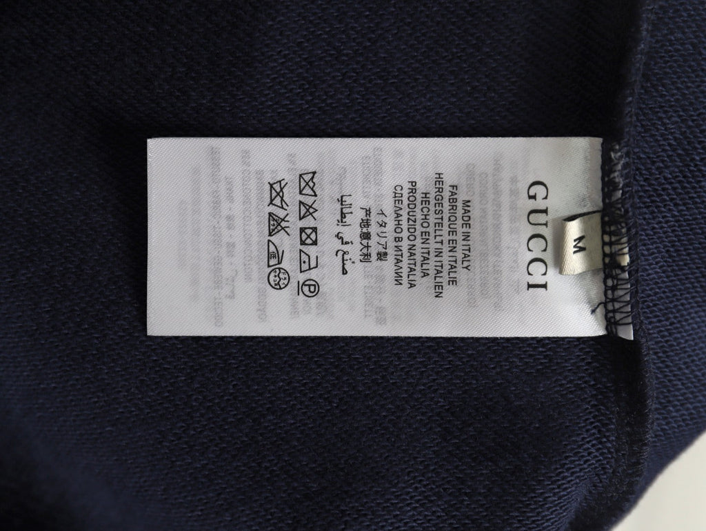 Gucci Lettering Layered-Look Crewneck Sweatshirt - Navy